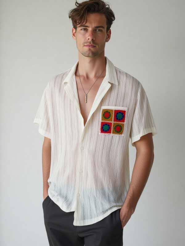 Solaris – Relaxed Cotton Shirt with Artisan Patch Pocket