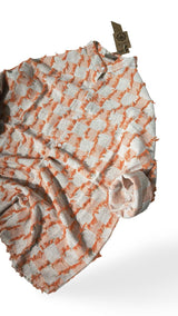 Tessera – Textured Cotton-Linen Mandarin Shirt (Orange)