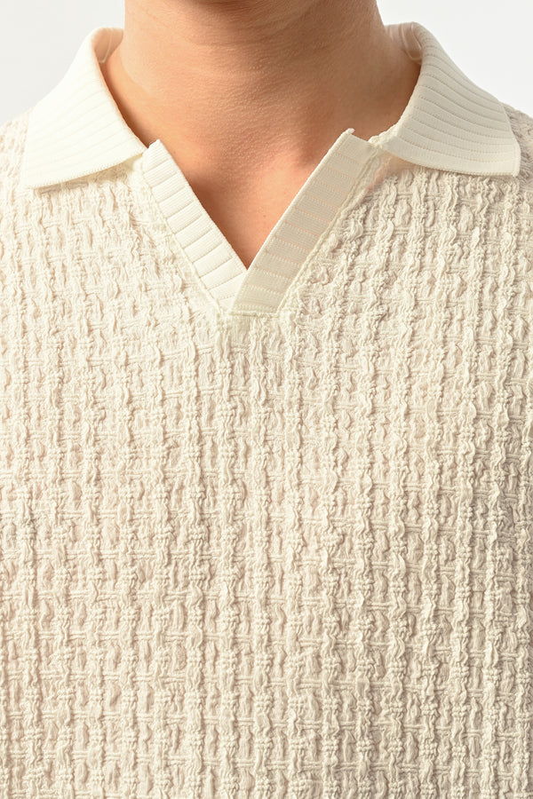 Arlo – Textured Knit Polo T-Shirt