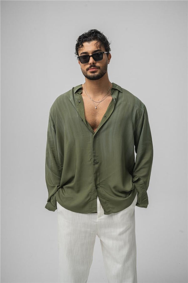 Verde – Brush-Washed Oversized Shirt