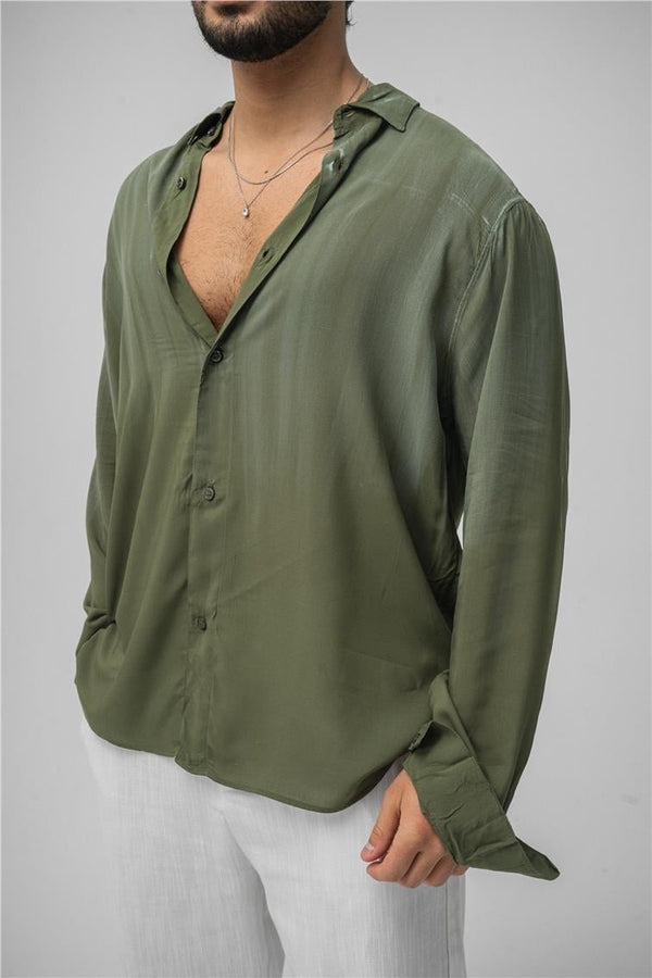 Verde – Brush-Washed Oversized Shirt