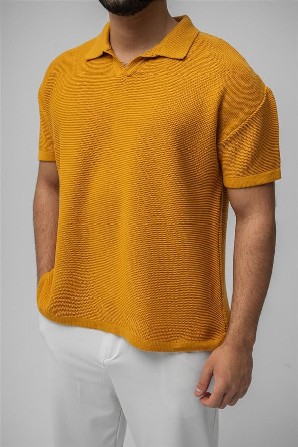 Calo – Oversized Knit Polo T-Shirt