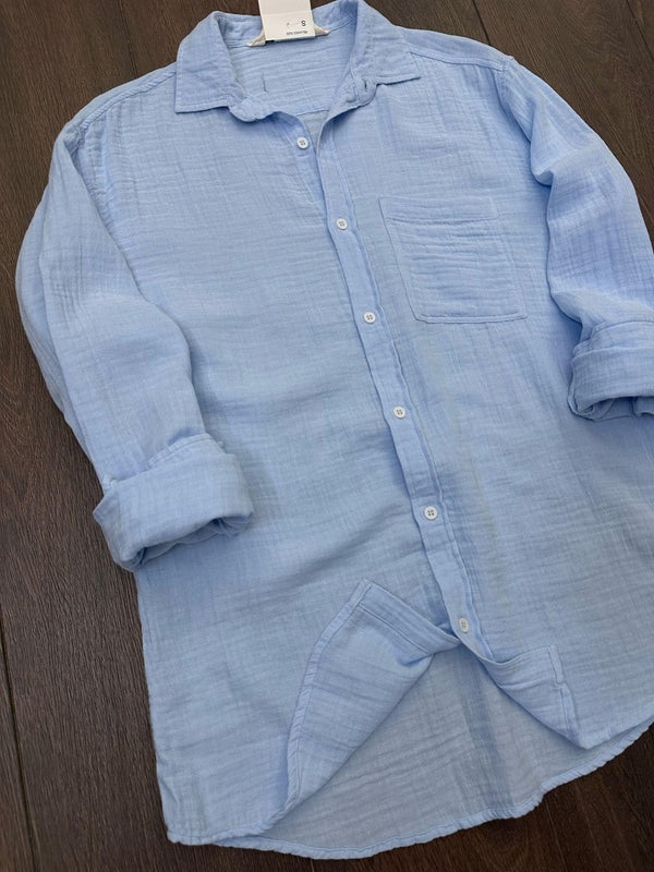 Mikonos – Pocket Detail Lightweight Muslin Shirt