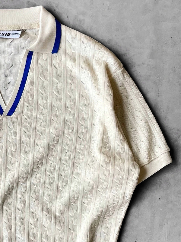 Vento – Contrast Tipped Knit Polo T-Shirt