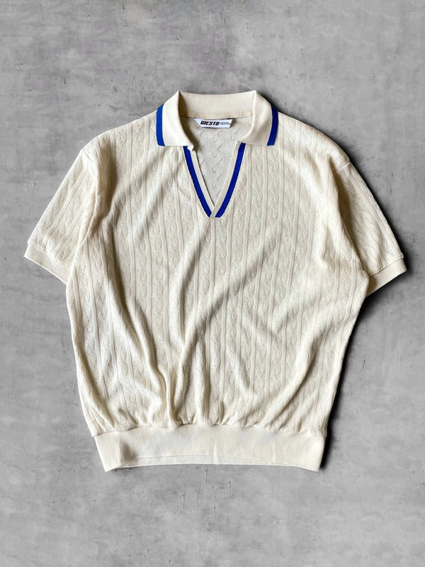 Vento – Contrast Tipped Knit Polo T-Shirt
