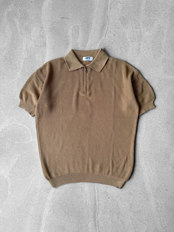 Hilo – Half-Zip Textured Knit Polo T-Shirt