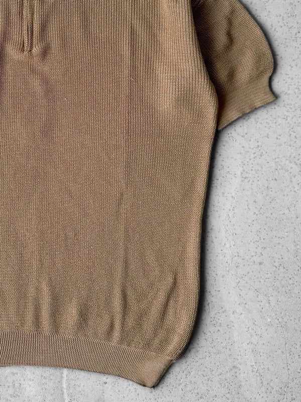Hilo – Half-Zip Textured Knit Polo T-Shirt
