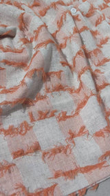 Tessera – Textured Cotton-Linen Mandarin Shirt (Orange)